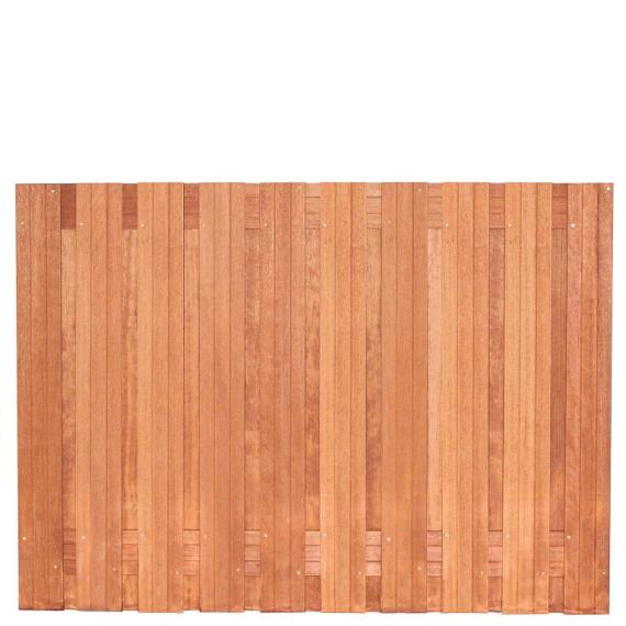 Tuinscherm Dronten, keruing hardhout, RVS-geschroefd, 21-planks (19+2) 180x130 cm