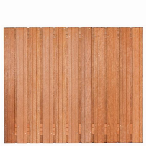 Hardhout tuinscherm geschaafd 23 planks (21+2) 150x180cm