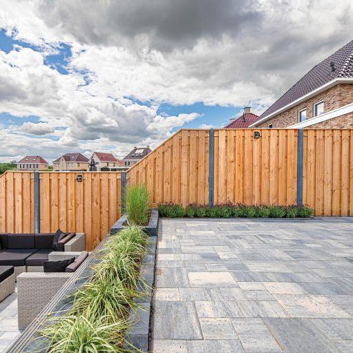 Douglas tuinscherm geschaafd 21 planks (19+2) 180x180cm