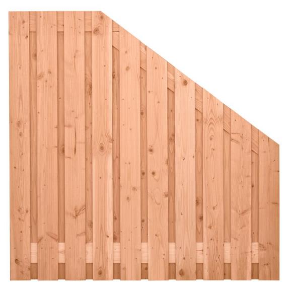 Douglas tuinscherm geschaafd 21 planks (19+2) 180/90x180cm verloop