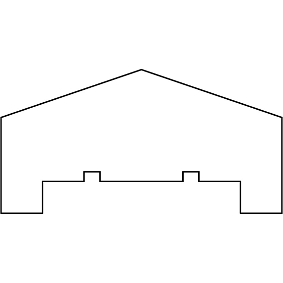 Afdeklat douglas - Piramide 3.6x8.5x180cm (3 planks tussenruimte)