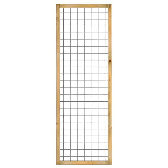 Gaaselement vuurverzinkt maaswijdte 7,5x7,5 cm met kader grenen groen geïmpregneerd 4,5x4,5 cm H180x