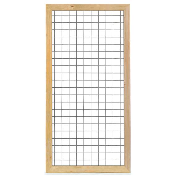 Gaaselement vuurverzinkt maaswijdte 7,5x7,5 cm met robuust kader grenen groen geïmpregneerd 4,4x6,8 
