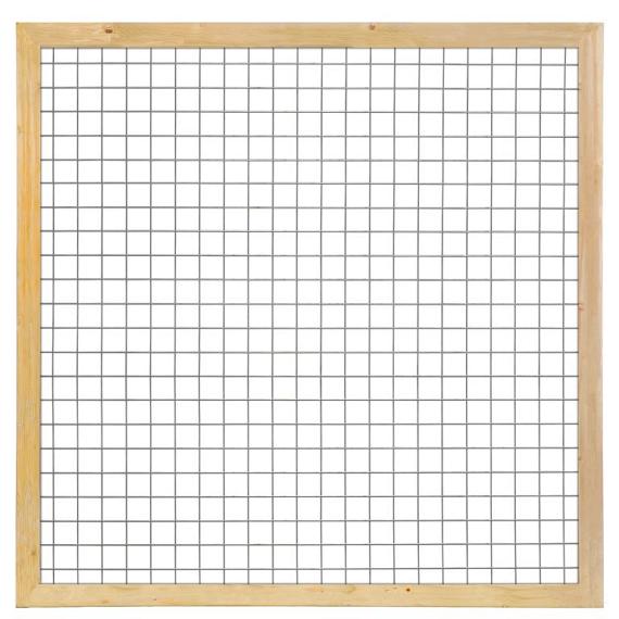 Gaaselement vuurverzinkt maaswijdte 7,5x7,5 cm met robuust kader grenen groen geïmpregneerd 4,4x6,8 