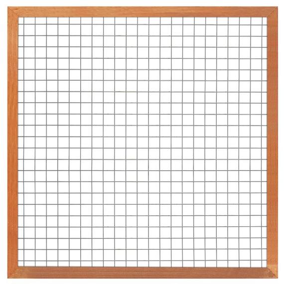 Gaaselement vuurverzinkt maaswijdte 7,5x7,5 cm met robuust kader hardhout 4,4x6,8 cm H180xB180 cm
