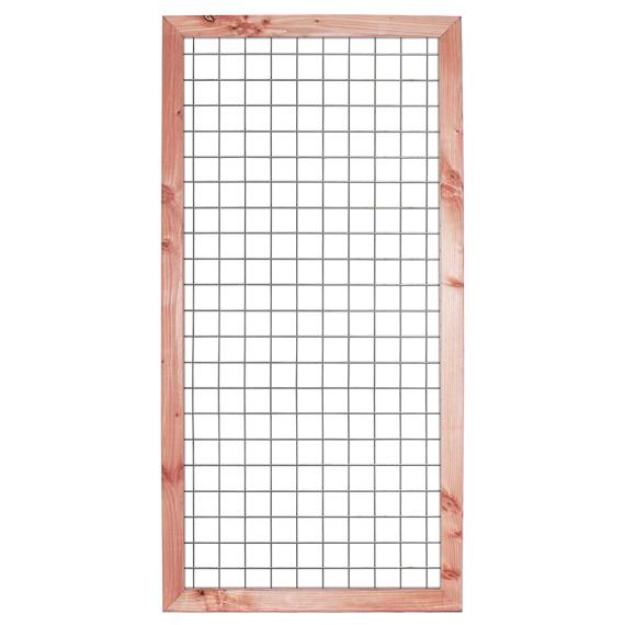 Gaaselement vuurverzinkt maaswijdte 7,5x7,5 cm met robuust kader Douglas 4,5x7,0 cm H180xB90 cm