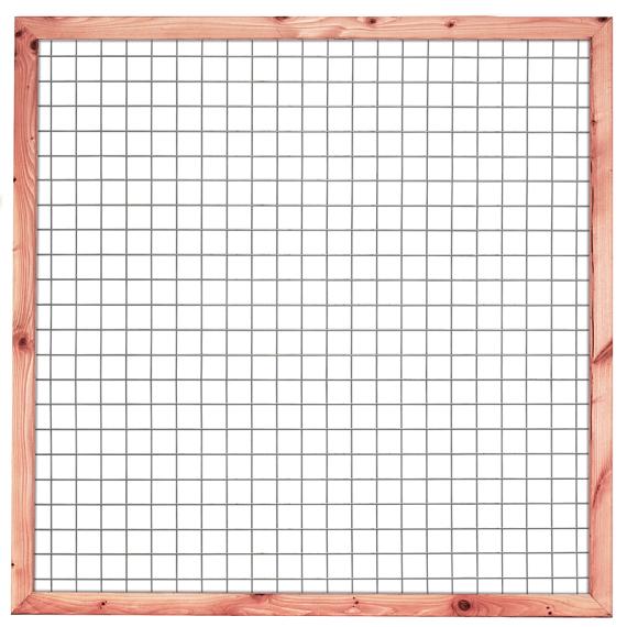 Gaaselement vuurverzinkt maaswijdte 7,5x7,5 cm met robuust kader Douglas 4,5x7,0 cm H180xB180 cm