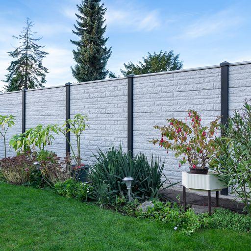 Beton-motiefplaat wit/grijs - H20xD3,5xL184cm rotsmotief - H20xD3,5xL184cm rotsmotief