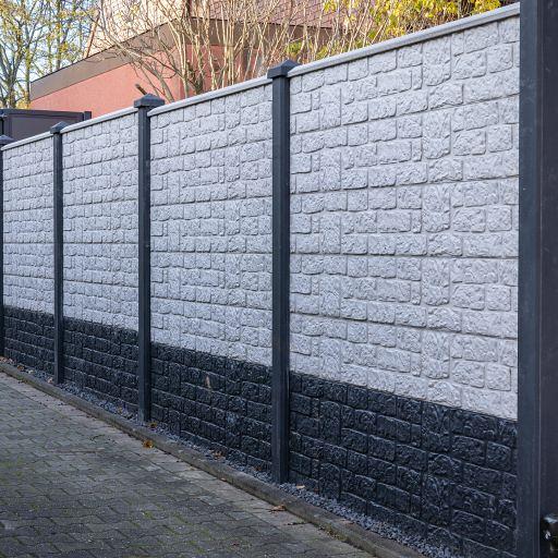 Beton-motiefplaat wit/grijs - H26xD3.5xL184cm romeinsmotief