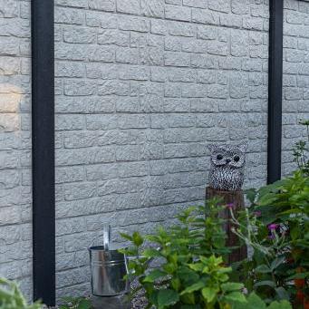 Beton-motiefplaat wit/grijs - H26xD3.5xL184cm romeinsmotief