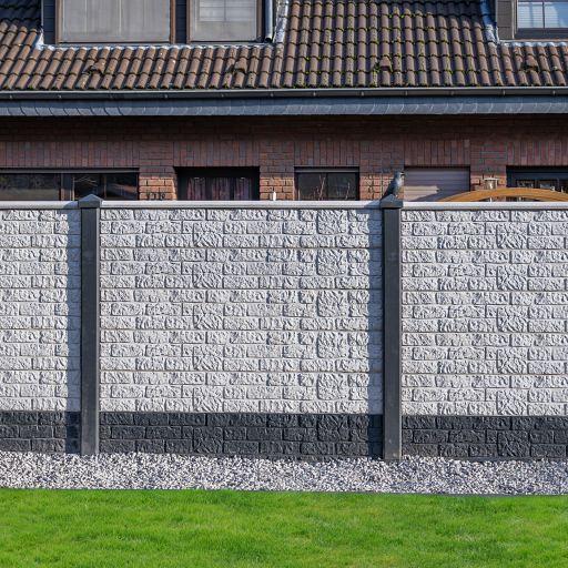 Beton-motiefplaat wit/grijs - H26xD3.5xL184cm romeinsmotief