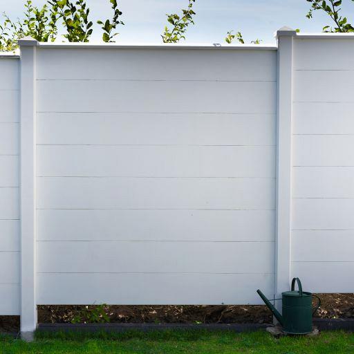 Beton-motiefplaat wit/grijs - H26xD4.8xL184cm blokhutprofiel