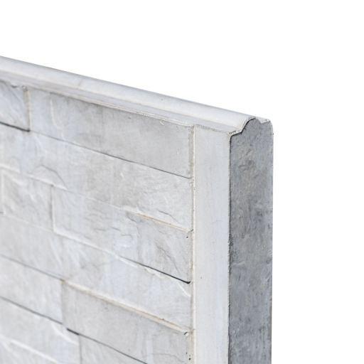 Beton-motiefplaat wit/grijs - H36xD3.5xL184cm leisteenmotief