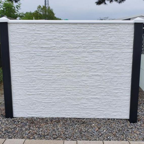 Beton-motiefplaat wit/grijs - H36xD3.5xL184cm nostalgiemotief