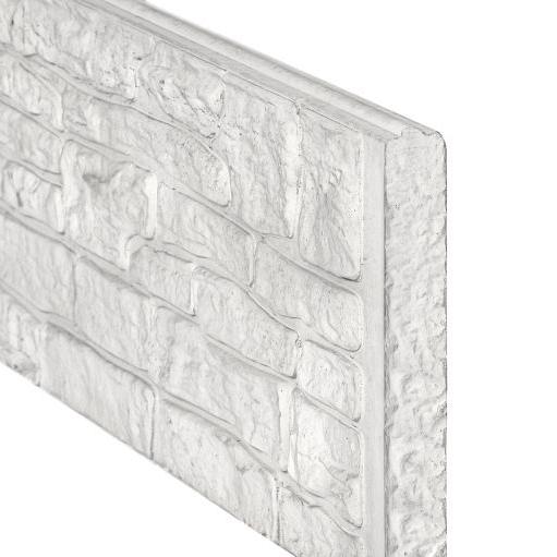 Beton-motiefplaat wit/grijs - H36xD3.5xL184cm nostalgiemotief