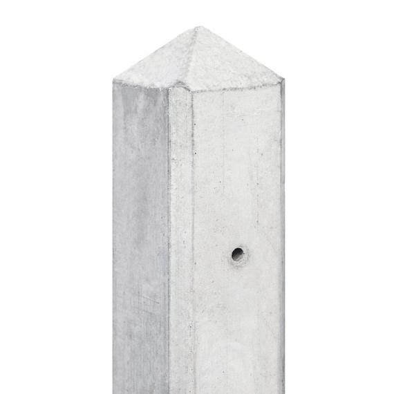 Betonpaal wit/grijs diamantkop  - 10x10x280cm tussenmodel Scherm 180 cm - IJssel-serie