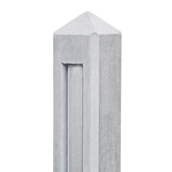 Betonpaal wit/grijs diamantkop - 10x10x145cm T-model - Hunze-serie