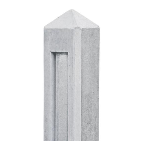 Betonpaal wit/grijs diamantkop - 10x10x145cm eindmodel - Hunze-serie