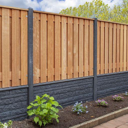 Berton©-motiefplaat smal antraciet H26xD3,5xL184 cm rotsmotief