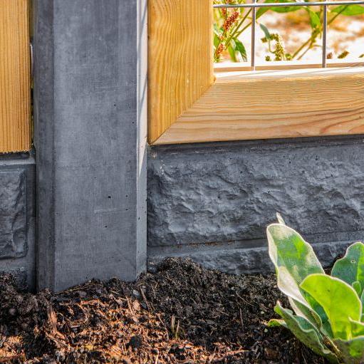 Beton-motiefplaat antraciet - H20xD3,5xL184cm rotsmotief