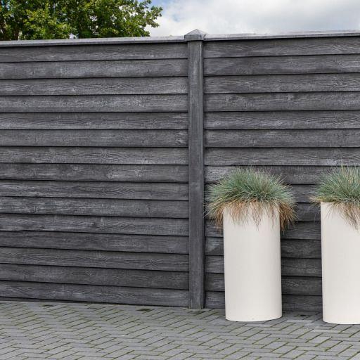 Berton©-motiefplaat smal antraciet H26xD3,5xL184 cm rabat-houtmotief