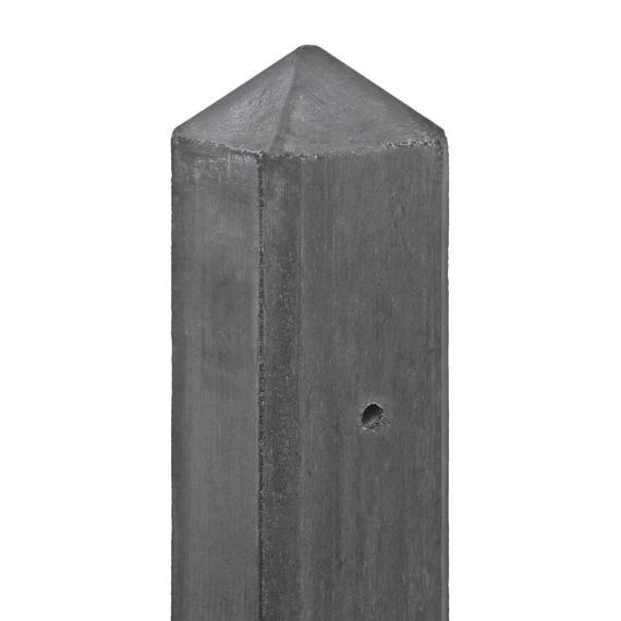 Betonpaal antraciet diamantkop - 10x10x180cm T-model Scherm 90 cm - IJssel-serie