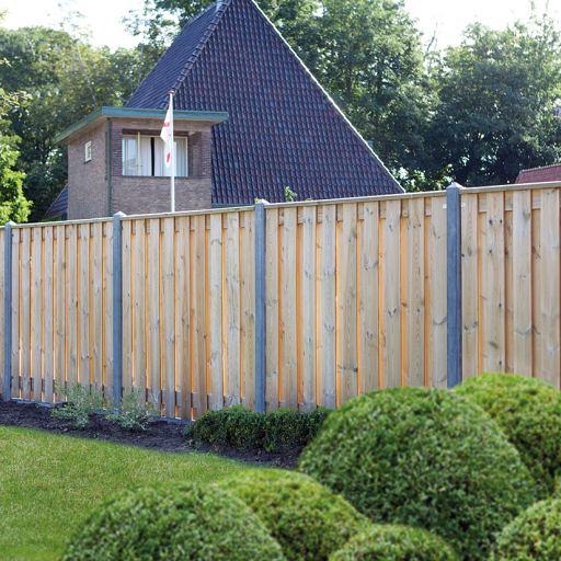 Betonpaal antraciet diamantkop - 10x10x280cm tussenmodel Scherm 180 cm - IJssel-serie