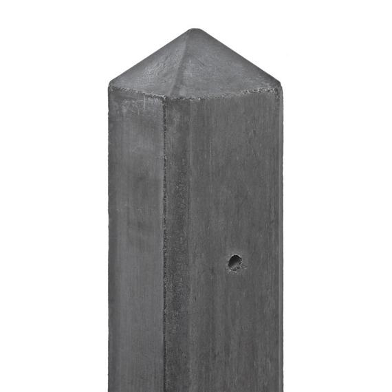 Betonpaal antraciet diamantkop - 10x10x280cm T-model Scherm 180 cm - IJssel-serie
