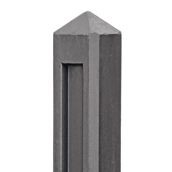 Betonpaal antraciet diamantkop - 10x10x145cm eindmodel - Hunze-serie