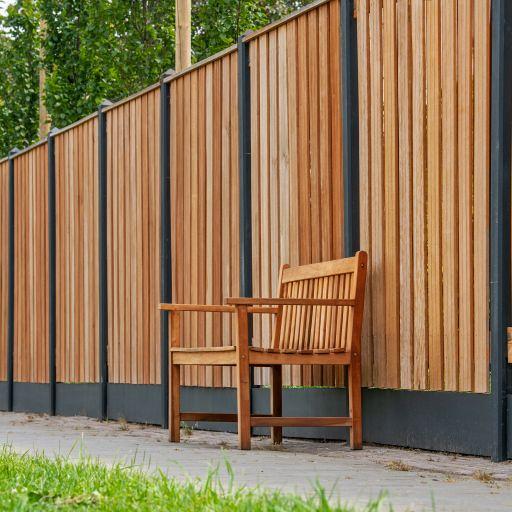 Beton-onderplaat antraciet gecoat - H24xD3.5xL180cm - uitsluitend voor sleufpaal