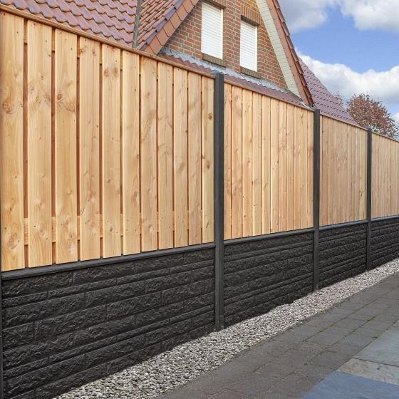 Berton©-motief-vulplaat antraciet gecoat H20xD3,5xL184 cm rotsmotief