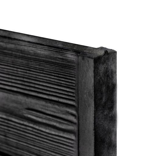 Beton-motiefplaat antraciet gecoat - H26xD3.5xL184cm rabat-houtmotief