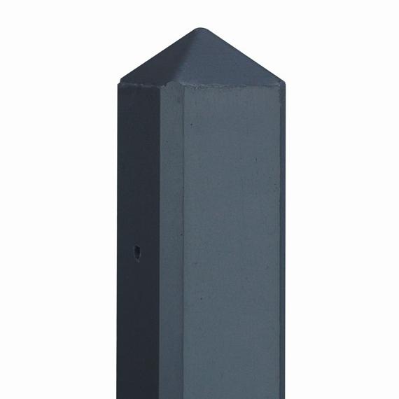 Betonpaal antraciet gecoat diamantkop - 10x10x180cm tussenmodel Scherm 90 cm - IJssel-serie