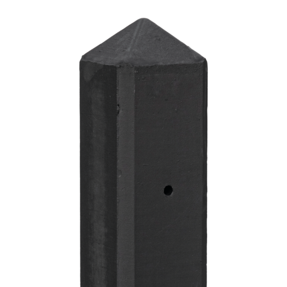 Betonpaal antraciet gecoat diamantkop - 10x10x180cm eindmodel Scherm 90 cm - IJssel-serie