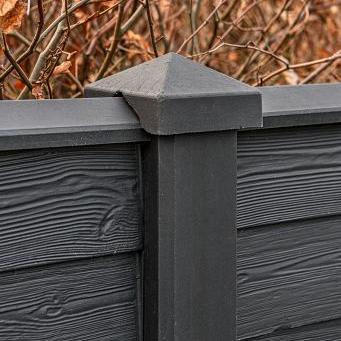 Beton-afdekkap antraciet gecoat diamantkop - 180cm