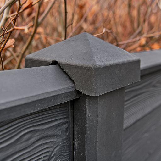 Beton-afdekkap antraciet gecoat diamantkop - 180cm