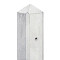 Betonpaal wit/grijs diamantkop  - 10x10x180cm T-model Scherm 90 cm - IJssel-serie