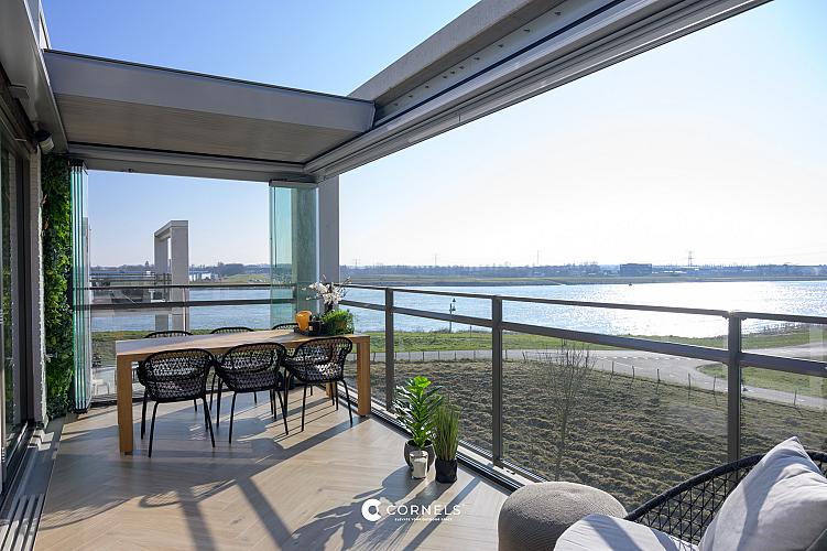 Aluminium overkapping in een tuin