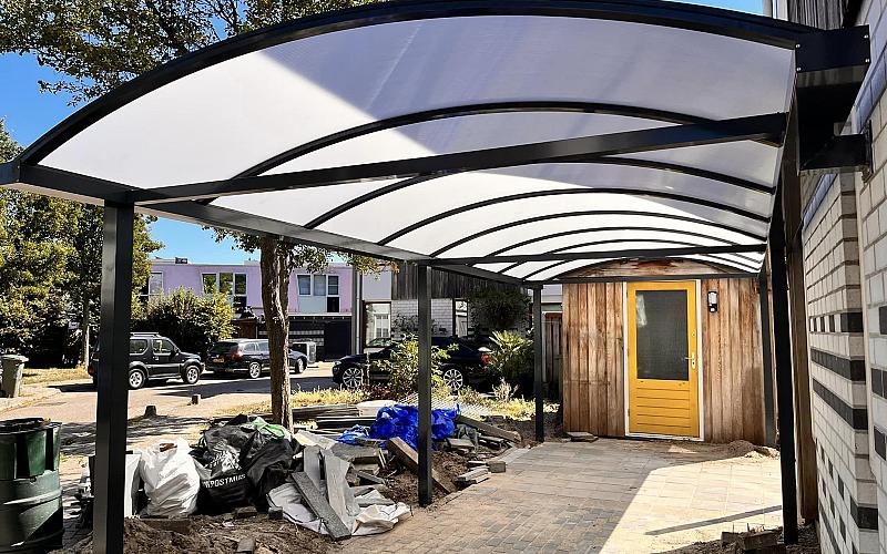 aluminium boog carport cp10 over oprit 3