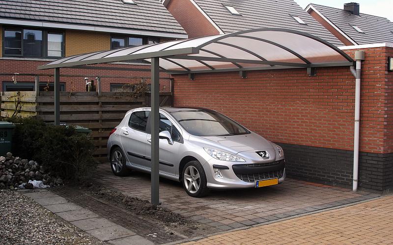 aluminium boog carport cp10 antraciet muuraanbouw variant 2