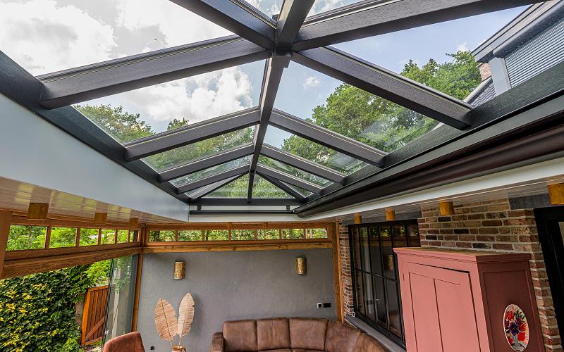 tuinkamer hout daklicht screens lunteren hr 6878