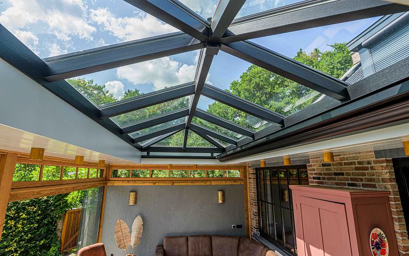 tuinkamer hout daklicht screens lunteren lr 6890